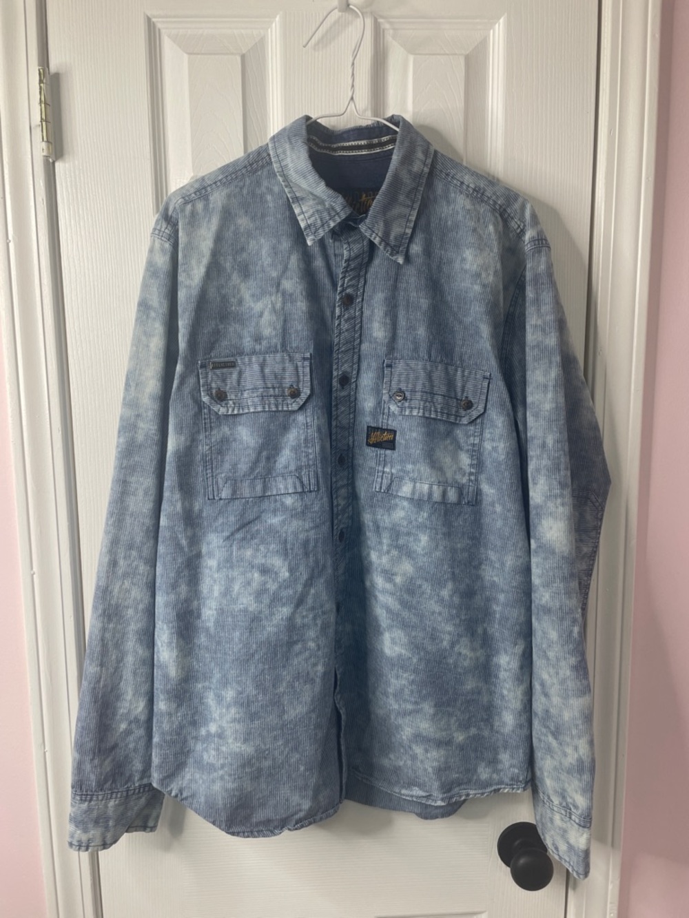 Affliction Light Blue Wash Denim Shirt Jacket